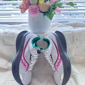 Saucony White and Pink Athletic Shoes